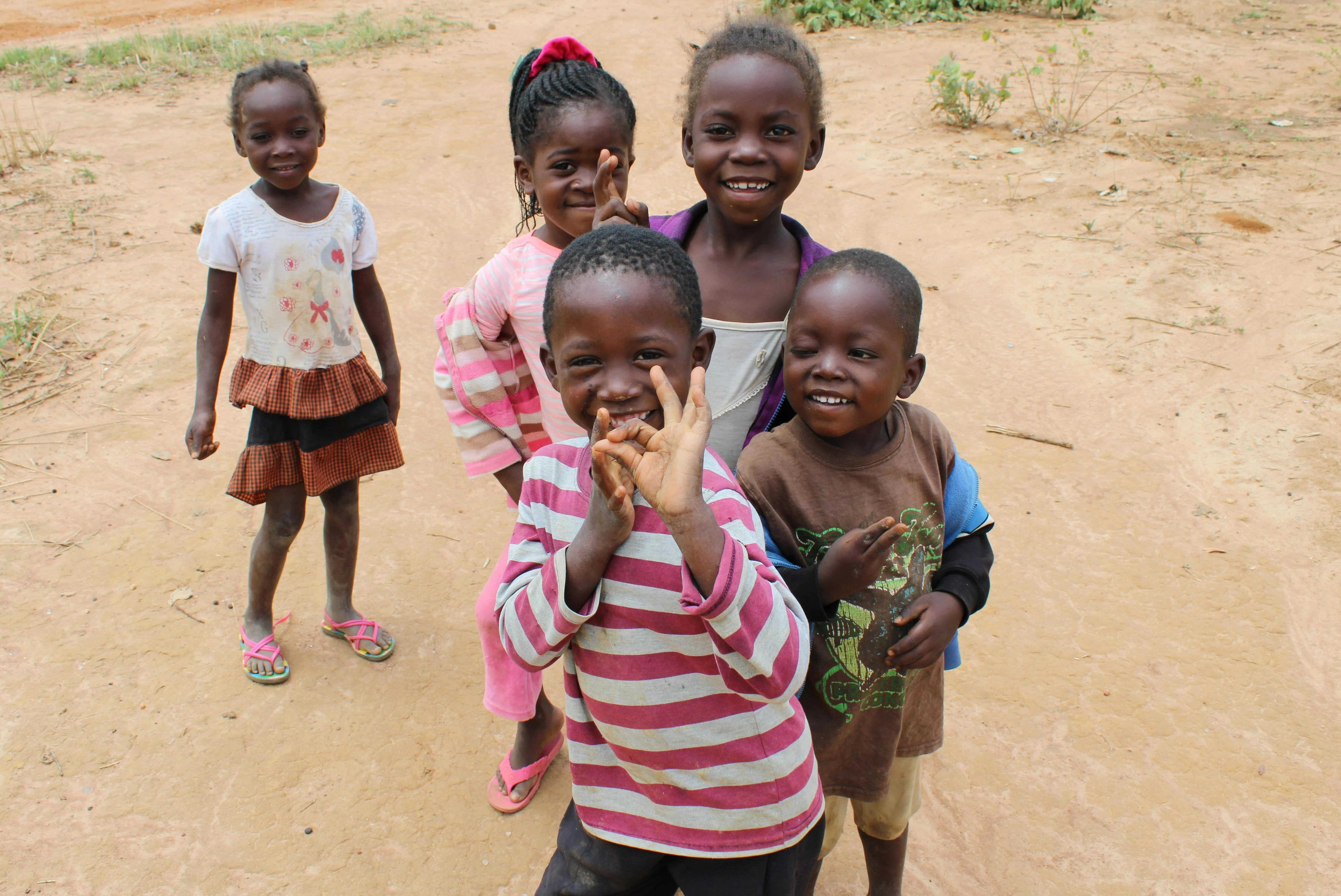 Children in Lusaka smiling together