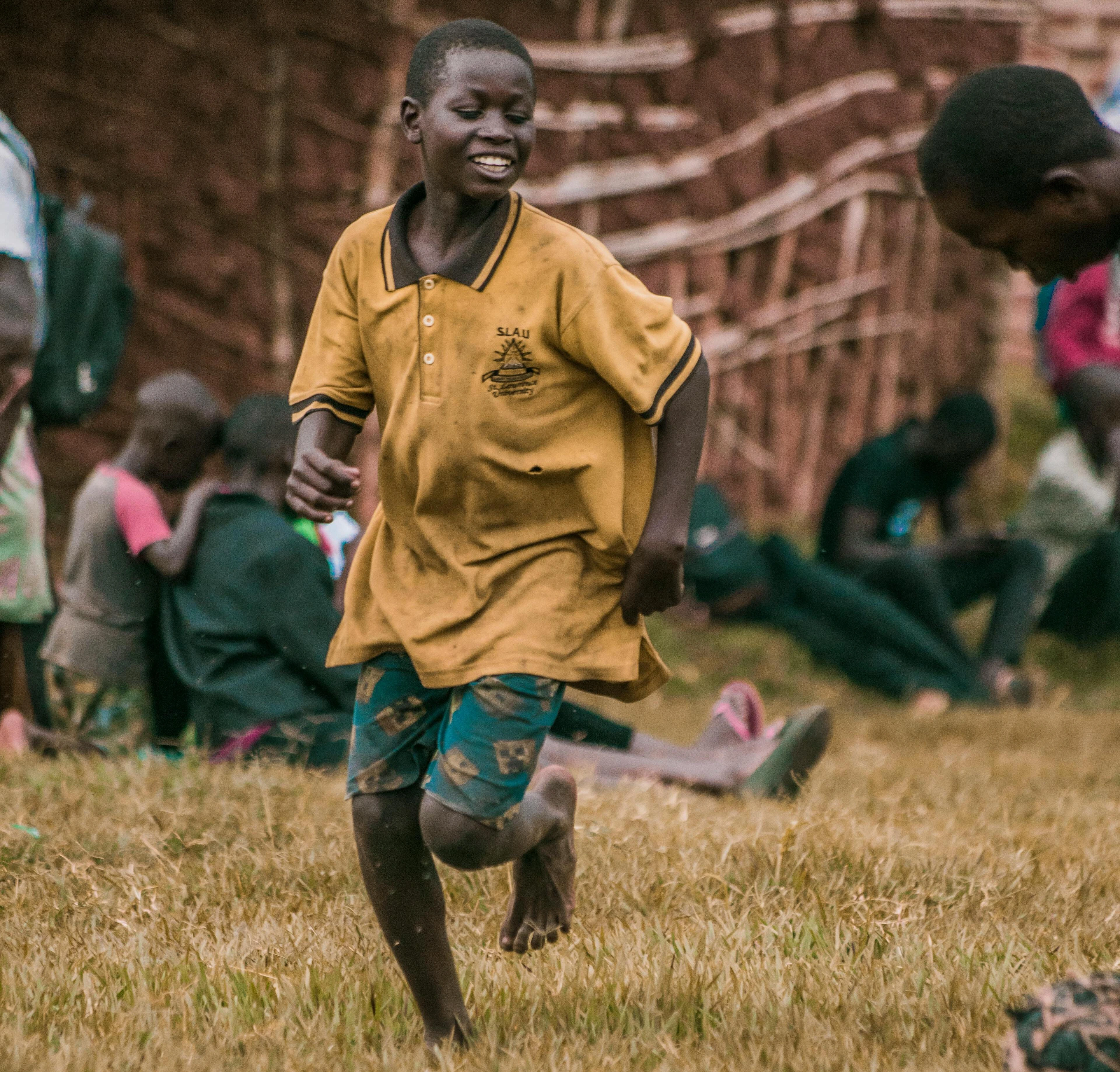 A child running in Lusaka, Zambia